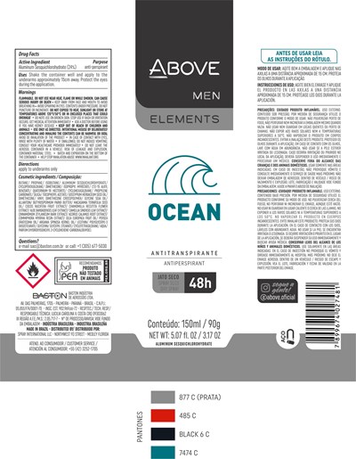 PACKAGE LABEL - Antiperspirant Above Elements Ocean